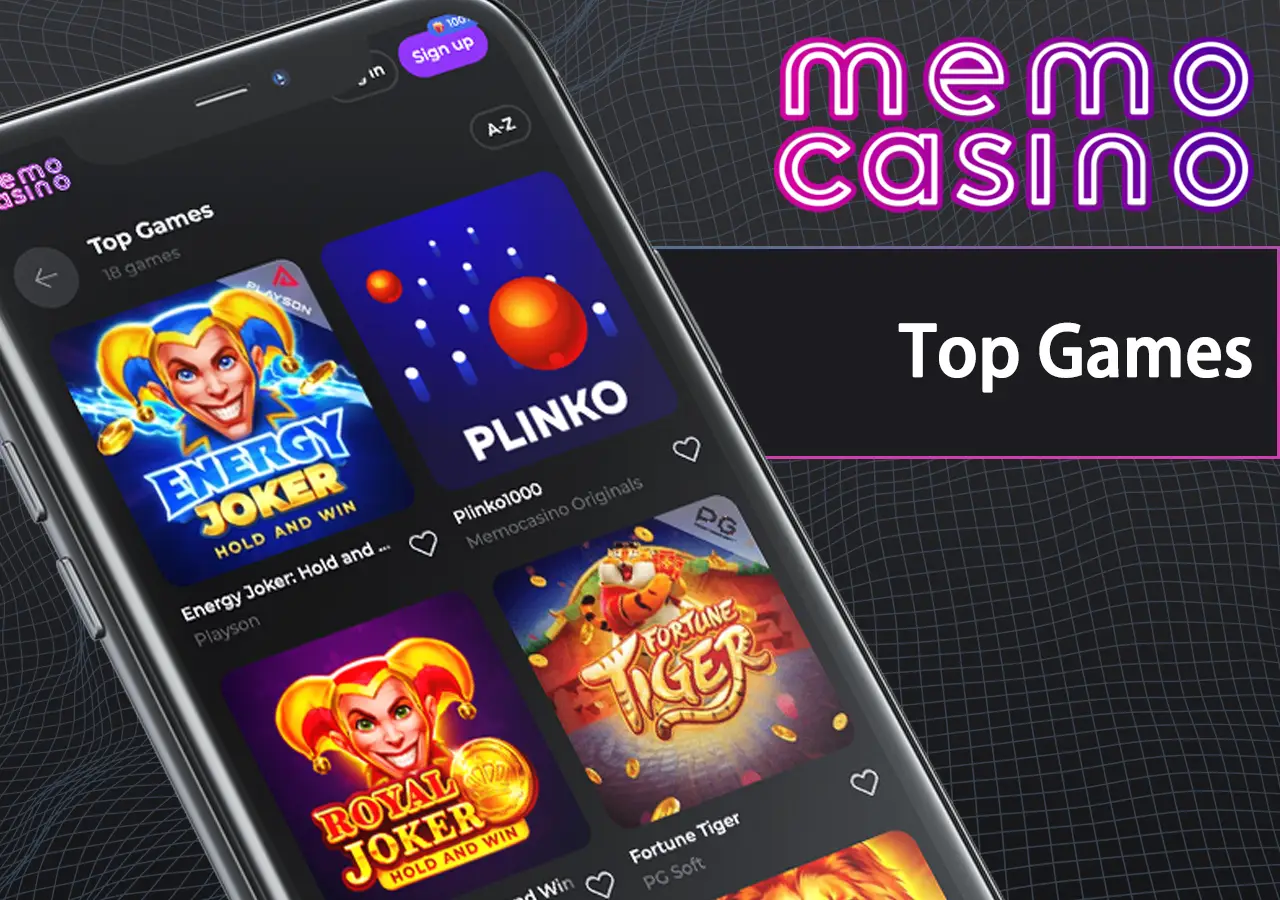 Top games at Memo Casino